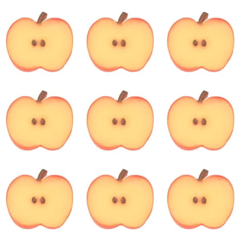 10Pcs Red Small Apple Slices 45 * 48 * 5Mm/1.77 * 1.89 * 0.2Inch Simulation Fruit Slices Mini Plastic Models