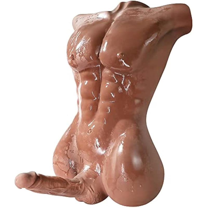 Male Sex Doll Torso With Big Realistic Dildo 7 Inch Flexible Penis Torso Masturbator Female Masturbation Sex Toys For Women Men Gay