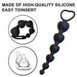 Anal Beads Anal Toys Sex Toy Anal Butt Plug Silky Smooth Silicone Prostate Massage Stimulator Anal Trainer Flexible 6 Balls Anal Chain For Men Women Couple