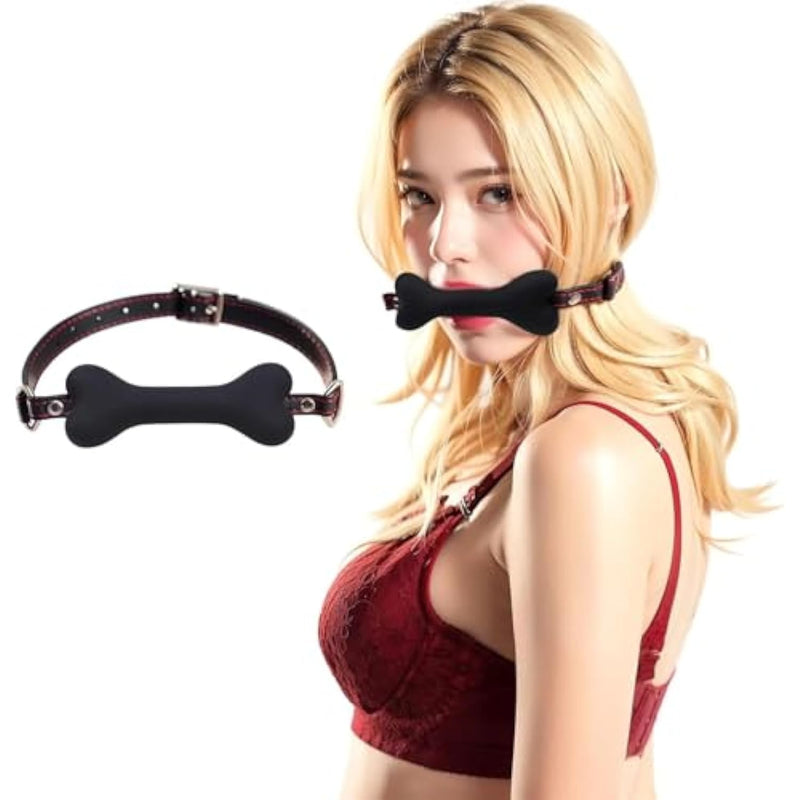 Sm Dog Bone Mouth Gag Slicone Pet Bone Bite Ball Gag Bdsm Sex Toys Leather Bondage Restraint Strap For Adult Couples Games Slave Game