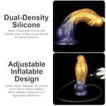 8” Dual Density Inflatable Anal Dildo Silicone Butt Plug Knot Realistic Fantasy Dildo Adjustable Adult Anal Sex Toy Beginner Training Sets With Strong Suction Cup For Women Men Beginners Couples