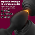 Anal Plug Sex Toys Vibrator 3Pcs Silicone Anal Toys Butt Plug Training Kit With Remote Control 10 Frequency Vibration, Removable Diamond Anal Plug And Prostate Massager, Black