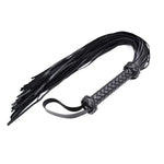Bondage Spanking Flogger, 25Inch Faux Leather Whips For Adult Bdsm Play, Black