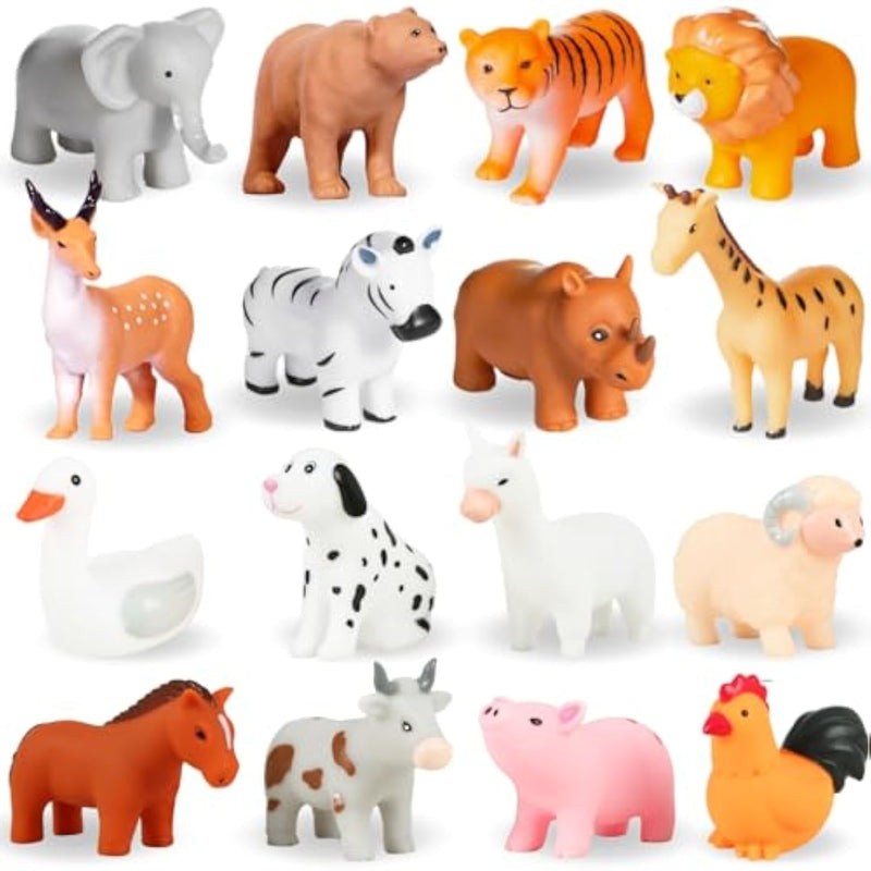 Baby Bath Toys, For Infants 6-12& Toddlers 1-3, No Hole Bathtub Toys (Animals Combo ?, 16 Pcs With Mesh Bag)