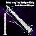 17.7 Inch White Monster Dildo, Skull Silicone Tentacle Dildos With Suction Cup, Huge Fantasy Dildo For Deep Stretching & Anal Training, Soft Butt Plug For Men & Women