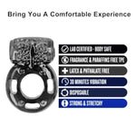 Vibrating Penis Ring Cock Ring Vibrator Silicone G-Spot Stimulating Clitoral Stimulator Penis Erection Enhance Sex Product Adult Male Sex Toy For Longer Harder Stronger (Deep Blue)