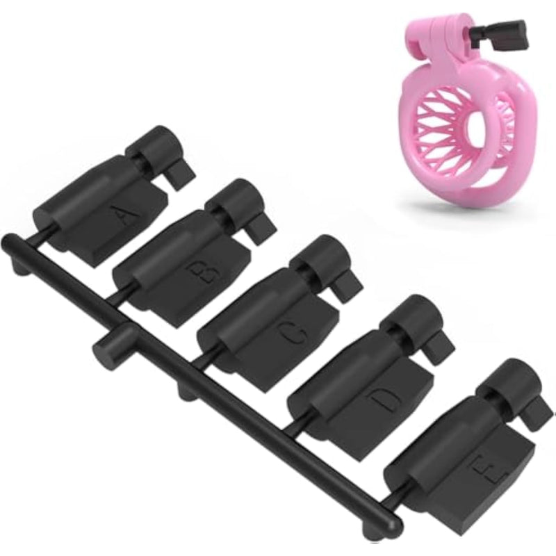 Chastity Device Accessories, 5 Disposable Plastic Locks, Chastity Cage Male Key Black Portable Penis Cage Invisible Lock Cylinder Disposable Lock Key Kit Male Sex Toy Accessories