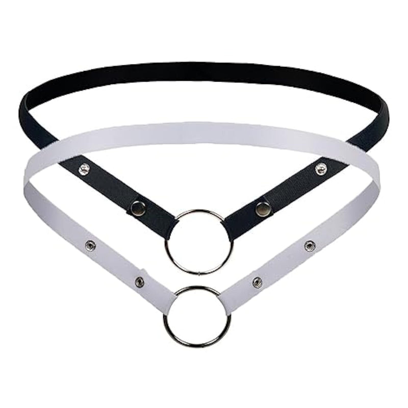 2 Packs Adjustable Chastity Cage Support Strap With Retaining Cook Ring - Secure Anti-Slip Belt For Male Chastity Devices | Penis Cage Accessories For Bdsm & Long-Term Wear (Black + White)