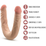 Dr. Skin Plus - 14 Inch Double Dong - Extra Long With A Realistic Posable Shaft - Made With X5 Plus, Superior Tpe - 100% Body-Safe & Phthalate Free - Adult Sex Toy – Beige