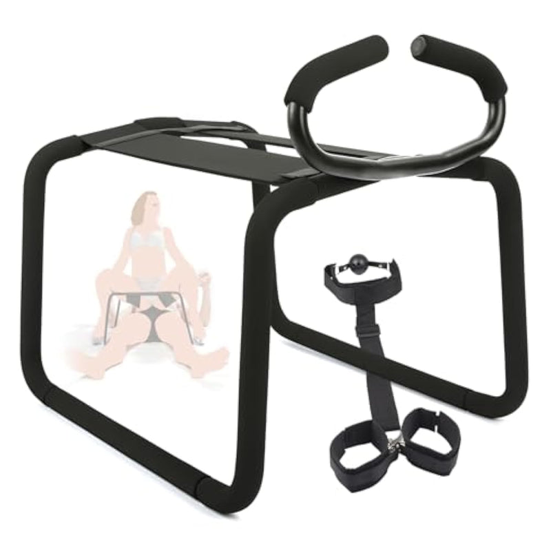 Sex Chair, Sex Furniture Positions Bouncing Mount Stools Boost Your Sex Life With Weightless Love Position Aids Chair With Sm Set Novelty Toy For Couples Adult Games (With Armrest)