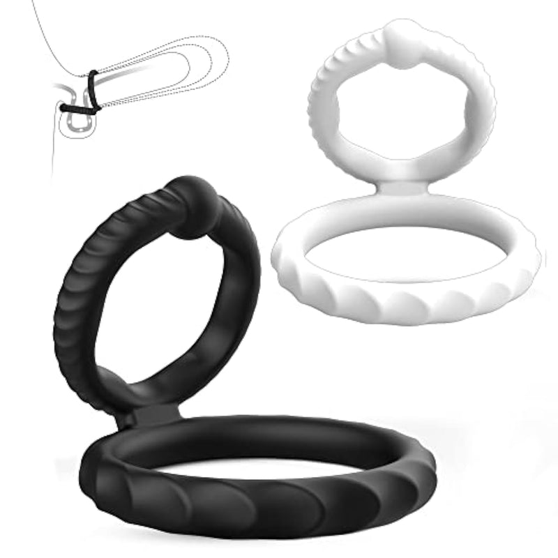 Silicone Penis Rings Set, 2 Sizes Cock Rings For Men Sex Toy, Safe Adult Sex Toys & Games