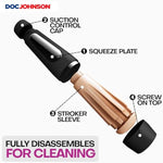 Doc Johnson Main Squeeze - Lela Star - Squeeze Plate for Precise Pressure - Twist End Cap to Control Suction - Discreet Premium Stroker - Male Masturbator, Vagina, Vanilla