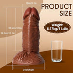 15.1 Inch Huge Thick Dildo Realistic,5.1 Inch Diameter Extra Wide Fat Massive Dildo With Suction Cup,Super Large Brown Adult Sex Toys For Women Men Couples Games