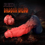 9.25In Fantasy Dragon Dildo Realistic Huge Silicone Dildo For Women, Men & Couples Waterproof, Big Thick Dragon Shaped Sex Toy Red(M)