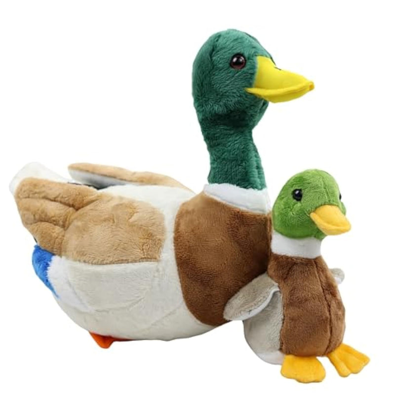 Mallard Duck Plush Daddy 13" With A Baby Duck Plushies, 2Pcs Mallard Duck Stuffed Animal