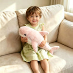 24 Inch Pink Shark Plush Toy for Kids, Soft Snuggle Gift for Playroom or Decor