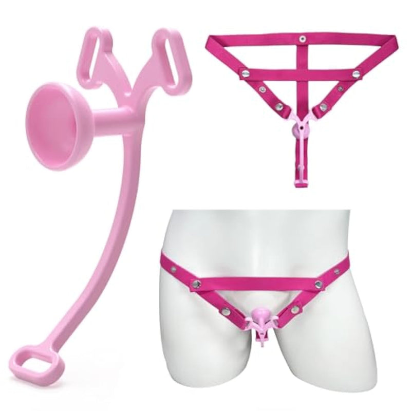 Inverted Negative Sissy Chastity Clip With Adjustable Elastic Auxiliary Belt Thong For Prevent Penile Erection Penis Exercise Sm Chastity Cage Adult Sex Toy