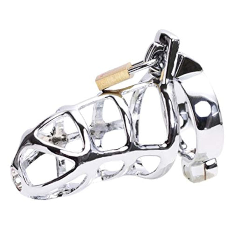 Adjustable Hollow Cock Cage For Men Metal Chastity Devices Male Chastity Locked Cage Sex Toy For Men Restraints Erection (Diameter:2 Inch/5 Cm, Silver)