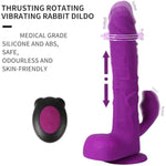 Rabbit Thrusting Vibrator 6 Vibrating Modes With Remote Control, 8.27" Soft Silicone Dildo Vibrator With Suction Cup, G-Spot Double-Headed Dildo Vibrator Adult Sex Toy For Women