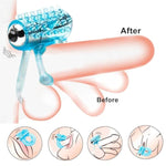 Vibrating Cock Ring With Double Penis Ring Silicone Cockring Vibrator G-Spot Stimulating Clitoral Stimulator Penis Erect Erection Enhance Adult Male Sex Toy Vibrator For Longer Harder Stronger(Blue)