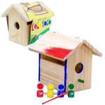2 Pack DIY Birdhouse & Bird Feeder Painting Kits, Wooden Outdoor Crafts for Kids
