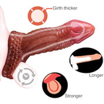Soft Male Extender Condom Penis Enlarge Sleeve, Silicone Animal Penis Enlargement Extension Sheath With Cock Ring, Penis Enlargement Pump,Adult Hollow Dildo Couples Reusable Sex Toy