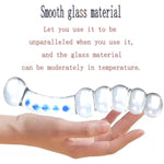 Glass Anal Beads, Double Head Design Crystal Glass Pleasure Wand Dildo Penis Beads Anal Butt Plug Dildo Penis Massage G-Spot Masturbator Adult Sex Toy Games For Men Women Couple