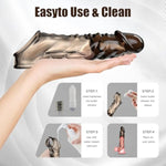 Vibrating Penis Sleeve - Vibrator Penis Enlarger Sex Toys For Men, Reusable Penis Ring, 3.6 Inch Penis Sleeve Cock Ring Realistic Cock Sleeve Soft Penis Enlarger For Couples Male Vibrating Dildo