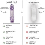Adam And Eve Chubby Fun Personal Vibrator, Thick Thrusting Multi Speed Dildo, Smooth Adult Sex Toy For Women And Couples, Stimulates G Spot, Adjustable Vibrations, Waterproof, 9 Inch Purple Design