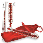 Eve's Sweetheart Swirl Glass Dildo for G-Spot and P-Spot Pleasure with Raised Swirls for Intense Sensations, 8.75 Inches