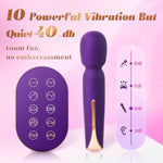 4 In 1 Vibrator Wand Kit Women Sex Toys - Ultra Quiet (<40 Db) Vibrator With 3 Attachments For G Spot, Clitoral, Nipple & Anal Play, 10 Powerful Modes, Magnetic 90-Min Battery, Waterproof, Gift Box