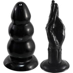 8.66'' Extra Huge Thick Wide Girth Butt Plug & 9.45'' Black Realistic Hand Big Dildo Anal G-Spot Sex Toys For Women Men