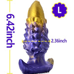 Anal Plug Butt Plug With Safe T-Base Mixed-Color Silicone Prostate Massager Monster Dilator With Multiple Textures Sex Toy For Women Men Masturbation (L)