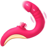 Lickgasm Tease & Please Thrusting & Licking Vibrator For Women, & Couples. Flexible, Dual Stimulating Shaft. Thrusting And Vibration, Premium Silicone. Waterproof & Rechargeable. 2 Pieces, Pink.