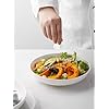 Pasta Bowls, 30oz Salad Bowls White Soup Bowls Large Pasta Serving Bowl Porcelain Pasta Plates Wide and Shallow Bowls Set of 6 Microwave Dishwasher Safe Valentines Day Gift