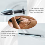 Analplug Catheter Dilator Men Anal And Penis Plugs Silicone Catheter,2-In-1 Urethral Sound Enema Stainless Steel Hollow Urethral Inflow Anus Plug Sex Toys