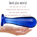 Glass Butt Plug,Glass Dildo Crystal Pleasure Wand Butt Plugs Prostate Massager Crystal Anal Plug Trainer Sex Toy Anal Trainer Prostate Massager Crystal G-Spot Dildo For Men Women(Blue)