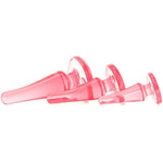 Doc Johnson Crystal Jellies - Anal Initiation Kit - Small-Medium-Large - Slim Tip for Easy Insertion - Flared Suction Cup Base - Pink
