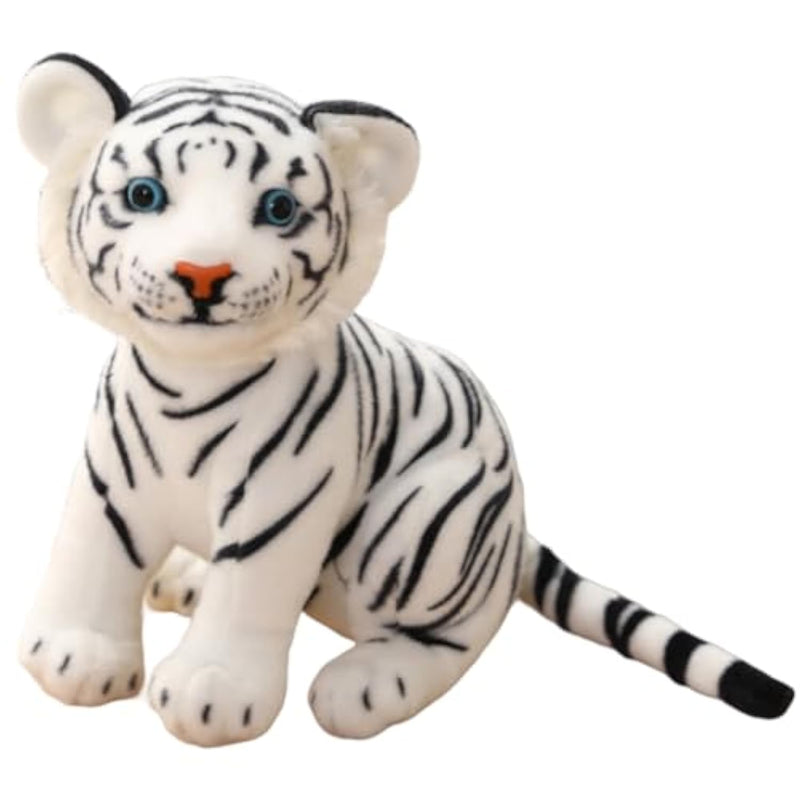 9 In/23Cmtigers Plush Toy Stuffed Animal Plush Cat, Lifelike Tiger Stuffed Animals Animals Kids Toy Gift For Boy Baby Hug Tiger Stuffed Animal (White)