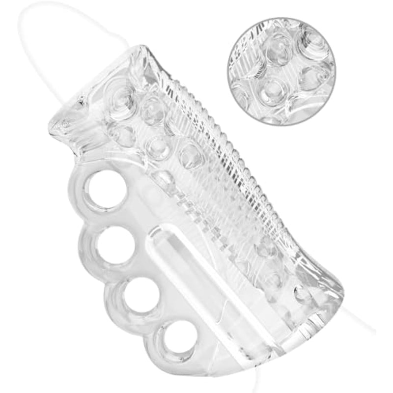 Portable Male Masturbator Adult Sex Toys Pocket Pussy Stroker, Blowjob Sex Toys For Men Masturbation With Gripable 4 Finger Holes, Open Ended Penis Trainer Massager Sleeve For Men Oral Handjob