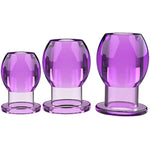 Hollow Speculum Peeking Anal Beads Butt Plug Expander Tunnel Transparent Anus Dilation Adult Women Men Gay (Purple Transparent)