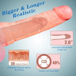 Penisextender Sleeve 8 Inch Realistic Penis Sleeve Extender ?Reusable Wearable Dildos Strap On For Men Sex Toy For Couples Dido For Gay Men Strap On Penis Lengthen Time Male Sex Toys