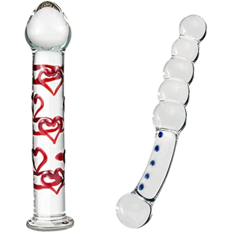 Crystal Glass Anal Plug Masturbator Adult Sex Toy, Pleasure Wand Dildo Penis Beads Double Head Design Butt Plug Prostate Massage G-Spot Sex Toy For Men And Women