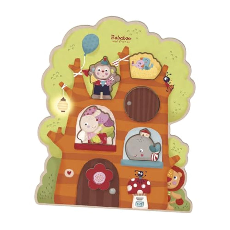 Treehouse Discovery Game Puzzle | 12+ Months | Size 11" X 9" X 3/4" | Shape Relationship Understanding | 6 Piece Puzzle | Playtales Included | Wood Toys Collection |