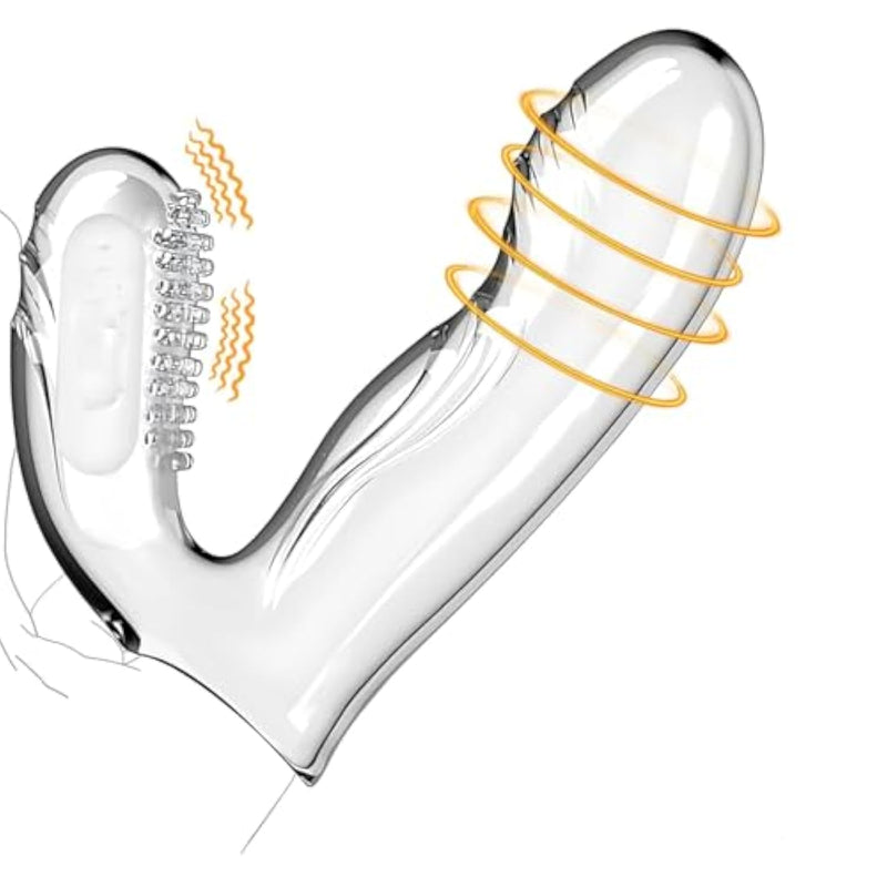 Finger Vibrator Accessory Adult Sex Toys For Couples, Dual Stimulation Finger Sleeves Women Sex Toys For Men,Transparent Silicone Anal Sex Toys For Vagina G-Spot Clitoral Masturbator Stimulator