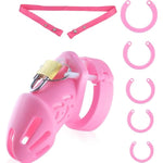 Chastity Cage With Chastity Belt, Silicone Cock Cage & Strap, Male Chastity Devices 5 Cock Rings Bondage Restraints, Breathable Penis Cage Exercise And Abstinence, Bdsm Games Sex Toy For Men (Small)