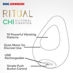 Doc Johnson Ritual - Chi - 10 Function Clitoral Vibrator - Silicone and Rechargeable - Discreet, Mint