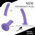 Dildo Anal Plug Trainer Kit, 3 Sizes Butt Plugs Training Silicone Dildo With Strong Suction Cup Anal Toys Prostate Vaginal G Spot Dildo Sex Toys For Men Women (Purple)