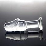 Glass Dildo Pleasure Wand Penis Crystal Anal Butt Plug For Men Women Transparent