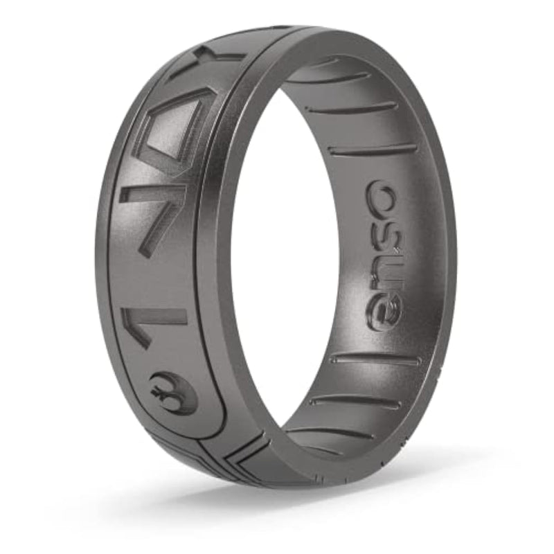 Star Wars Silicone Ring - I Love You - Comfortable And Flexible Design - Aurebesh - Platinum - Size 10